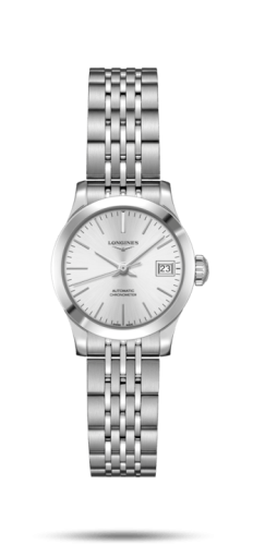 Longines Record 26mm Stainless Steel / Silver / Bracelet L2.320.4.72.6