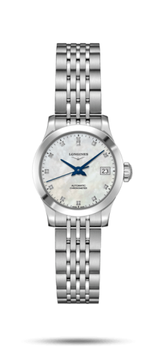 Longines Record 26mm Stainless Steel / MOP-Diamond / Bracelet L2.320.4.87.6