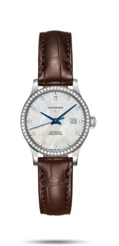 Longines Record 30mm Stainless Steel / Diamond / MOP-Diamond / Bracelet L2.321.0.87.2
