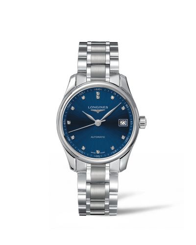 Longines Master Collection Date 34 Stainless Steel / Blue - Diamond / Bracelet L2.357.4.97.6