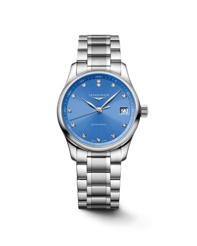Longines Master Collection Date 34 Stainless Steel / Blue - Diamond / Bracelet L2.357.4.98.6