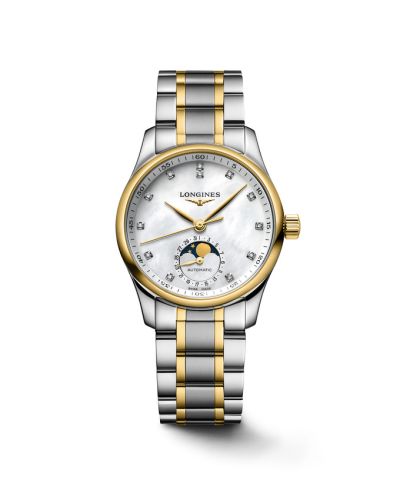 Longines Master Collection 34 Moonphase Stainless Steel - Yellow Gold / MOP / Bracelet L2.409.5.87.7