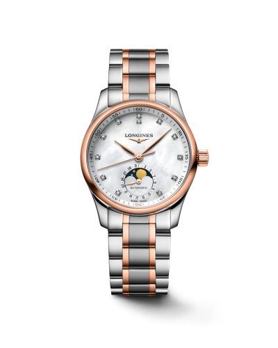 Longines Master Collection 34 Moonphase Stainless Steel - Pink Gold / MOP / Bracelet L2.409.5.89.7
