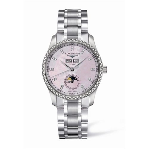 Longines Master Collection Calendar 36 Stainless Steel / Diamond / MOP / Bracelet L2.503.0.97.6