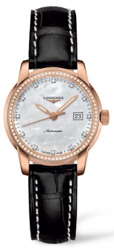 Longines Saint-Imier Date 30 Pink Gold Diamond L2.563.9.87.3