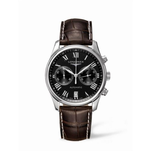 Longines Master Collection Chronograph 40 Stainless Steel / Black - Roman / Strap L2.629.4.51.5