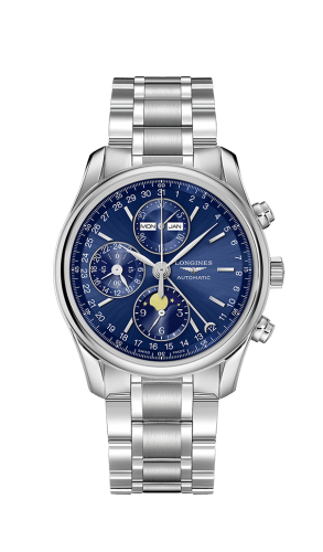 Longines Master Collection 40 Chronograph Calendar Stainless Steel / Blue / Bracelet L2.673.4.92.6