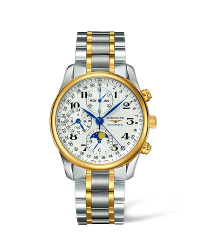 Longines Master Collection 40 Chronograph Calendar Stainless Steel / Yelllow Gold / Silver / Bracelet L2.673.5.78.7