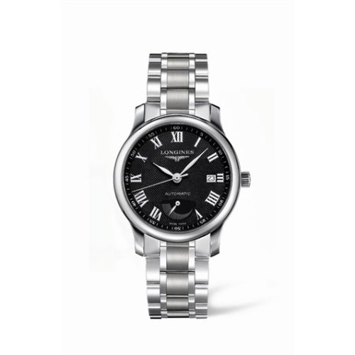 Longines Master Collection 38.5mm Power Reserve Stainless Steel / Black-Roman / Bracelet L2.708.4.51.6