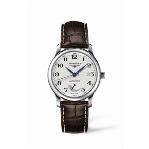 Longines Master Collection 38.5mm Power Reserve Stainless Steel / Silver-Arabic / Alligator L2.708.4.78.3