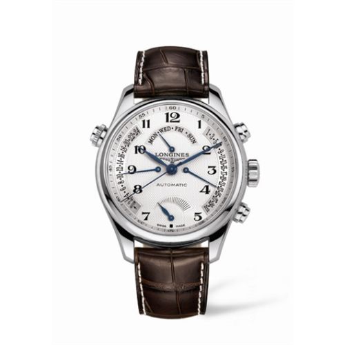Longines Master Collection 44 Retrograde Power Reserve Stainless Steel / Silver-Arabic / Alligator XL L2.716.4.78.5