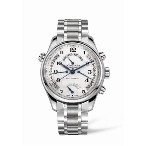 Longines Master Collection 44 Retrograde Power Reserve Stainless Steel / Silver-Arabic / Bracelet L2.716.4.78.6