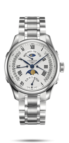 Longines Master Collection 41 Retrograde Moonphase Stainless Steel / Silver-Roman / Bracelet L2.738.4.71.6