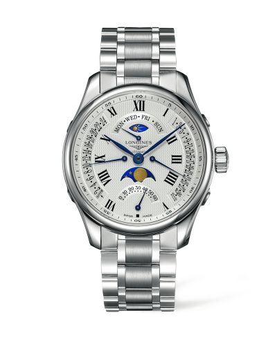 Longines Master Collection 44 Retrograde Moonphase Stainless Steel / Silver-Roman / Bracelet L2.739.4.71.6