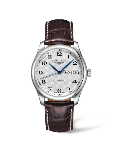 Longines Master Collection 38.5 Day Date Stainless Steel / Silver-Arabic / Alligator L2.755.4.78.3