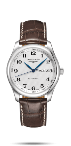 Longines Master Collection 38.5 Day Date Stainless Steel / Silver-Arabic / Alligator XL L2.755.4.78.5