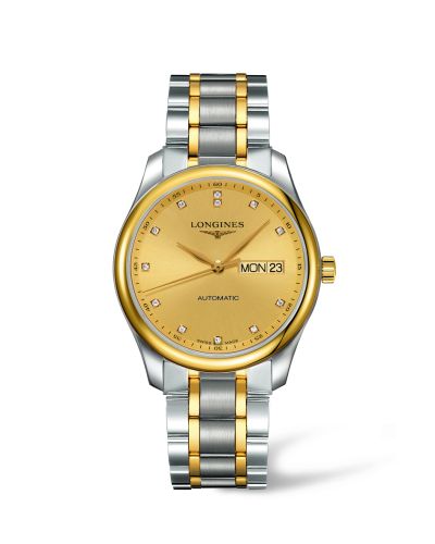 Longines Master Collection 38.5 Day Date Stainless Steel / Champagne-Diamond / Bracelet L2.755.5.37.7