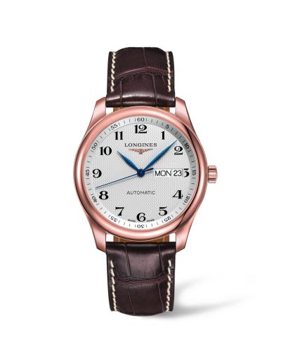 Longines Master Collection 38.5 Day Date Pink Gold / Silver-Arabic / Alligator L2.755.8.78.3