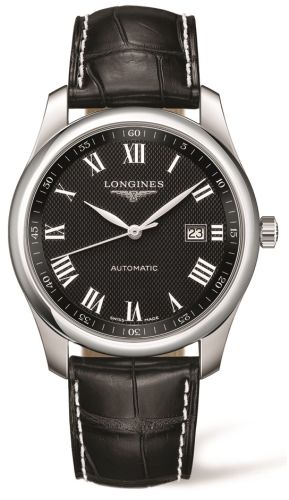 Longines Master Collection 40 Date Stainless Steel / Black-Roman / Alligator L2.793.4.51.7