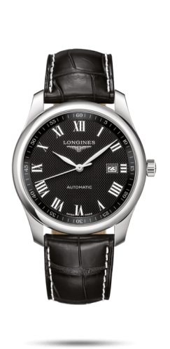 Longines Master Collection 40 Date Stainless Steel / Black-Roman / Alligator XL L2.793.4.51.8