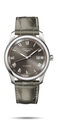 Longines Master Collection 40 Date Stainless Steel / Grey Roman / Alligator XL L2.793.4.71.5
