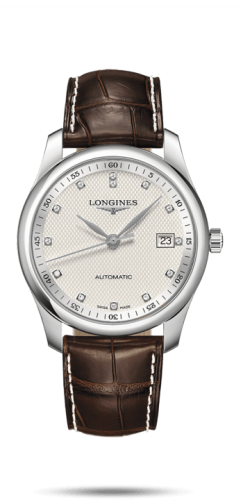 Longines Master Collection 40 Date Stainless Steel / Silver-Diamond / Alligator XL L2.793.4.77.5