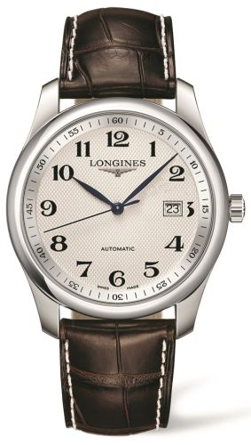Longines Master Collection 40 Date Stainless Steel / Silver-Arabic / Alligator L2.793.4.78.3