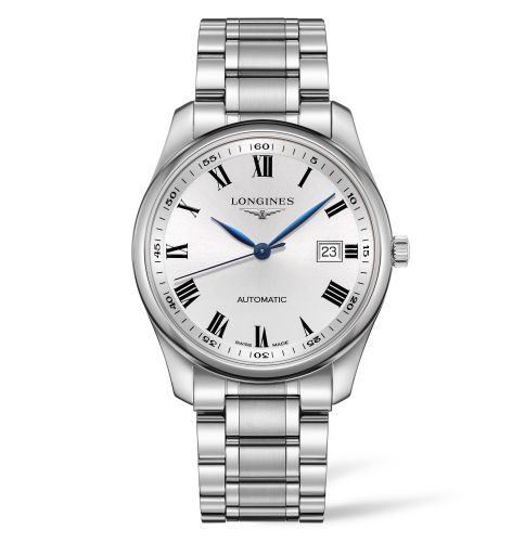 Longines Master Collection 40 Date Stainless Steel / Silver-Roman / Alligator / DFS L2.793.4.96.6