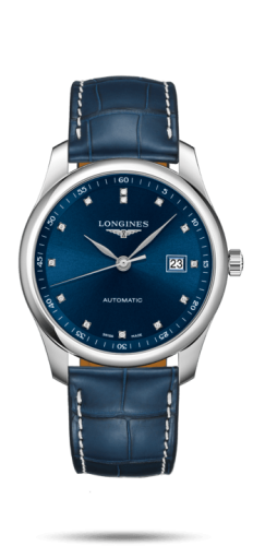 Longines Master Collection 40 Date Stainless Steel / Blue-Diamond / Alligator XL L2.793.4.97.2
