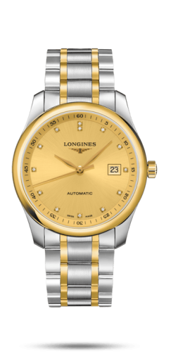 Longines Master Collection 40 Date Stainless Steel / Yellow Gold / Champagne-Diamond / Alligator L2.793.5.37.7