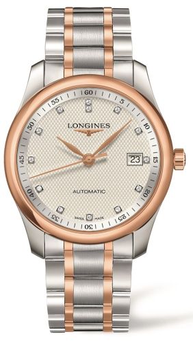 Longines Master Collection 40 Date Stainless Steel / Pink Gold / Silver-Diamond / Bracelet L2.793.5.77.7