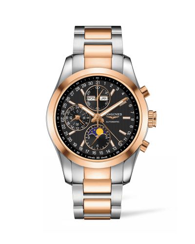 Longines Conquest Classic Moonphase Stainless Steel - Red Gold / Black / Bracelet L2.798.5.52.7