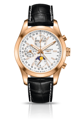 Longines Conquest Classic Moonphase Red Gold Silver L2.798.8.72.3