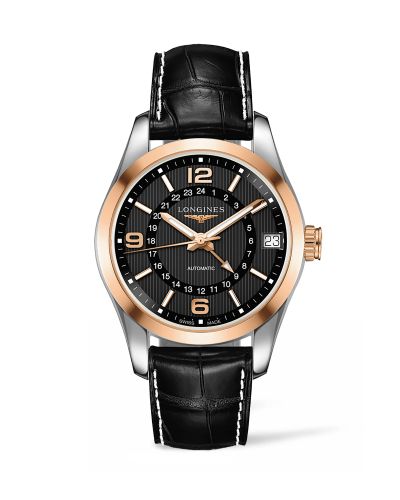 Longines Conquest Classic 42 GMT Stainless Steel - Red Gold / Black L2.799.5.56.3