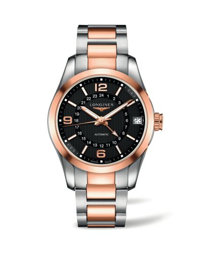 Longines Conquest Classic 42 GMT Stainless Steel - Red Gold / Black / Bracelet L2.799.5.56.7