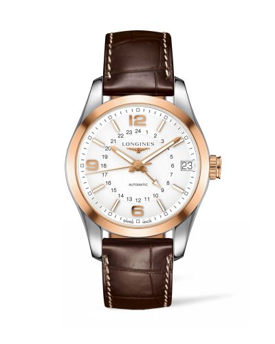 Longines Conquest Classic 42 GMT Stainless Steel - Red Gold / Silver L2.799.5.76.3