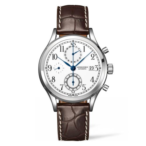 Longines Heritage Classic Chrono Stainless Steel / White / Strap L2.815.4.23.2