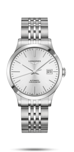 Longines Record 38.5mm Stainless Steel / Silver / Bracelet L2.820.4.72.6