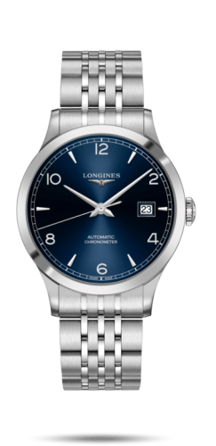 Longines Record 40mm Stainless Steel / Blue-Arabic / Bracelet L2.821.4.96.6