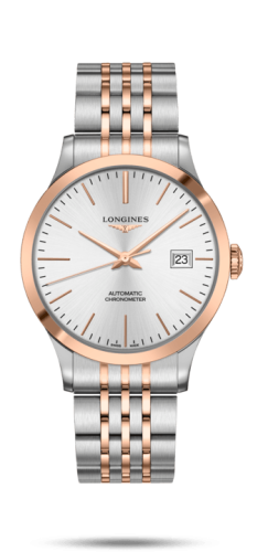 Longines Record 40mm Stainless Steel / Pink Gold / Silver / Bracelet L2.821.5.72.7