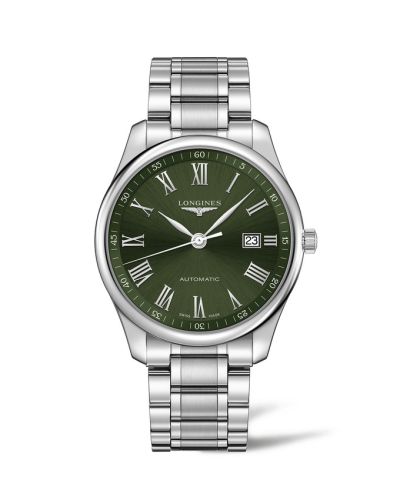 Longines Master Collection 42 Date Stainless Steel / Green - Roman / Bracelet L2.893.4.09.6