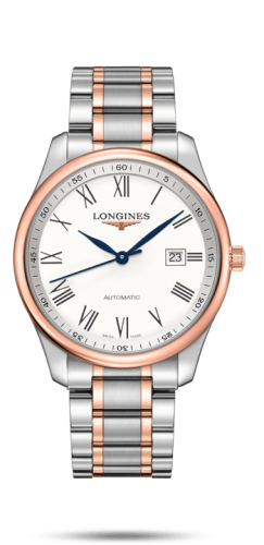 Longines Master Collection 42 Date Stainless Steel / Pink Gold / White-Roman / Bracelet L2.893.5.11.7