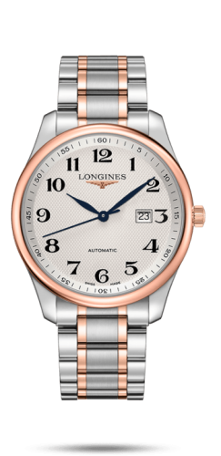 Longines Master Collection 42 Date Stainless Steel / Pink Gold / Silver-Arabic / Bracelet L2.893.5.79.7