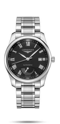 Longines Master Collection 40mm Power Reserve Stainless Steel / Black-Roman / Bracelet L2.908.4.51.6