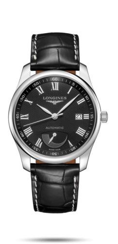 Longines Master Collection 40mm Power Reserve Stainless Steel / Black-Roman / Alligator L2.908.4.51.7