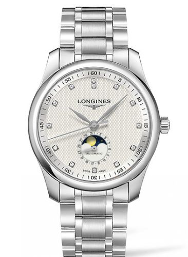 Longines Master Collection 40 Moonphase Stainless Steel / Silver-Diamond / Bracelet L2.909.4.77.6