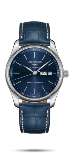 Longines Master Collection 40mm Annual Calendar Stainless Steel / Blue / Alligator L2.910.4.92.0