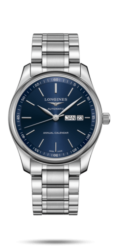 Longines Master Collection 40mm Annual Calendar Stainless Steel / Blue / Bracelet L2.910.4.92.6