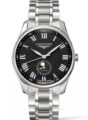 Longines Master Collection 42 Moonphase Stainless Steel / Black-Roman / Bracelet L2.919.4.51.6