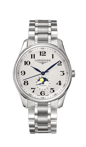 Longines Master Collection 42 Moonphase Stainless Steel / Silver-Arabic / Bracelet L2.919.4.78.6